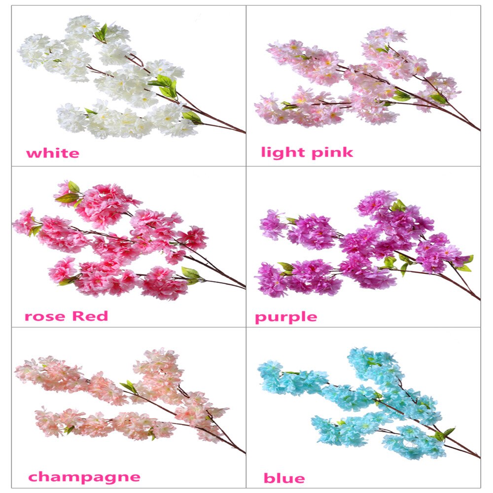 Vigne de cerisier artificiel, fausse fleur de cerisier, tige d'arbre Sakura pour événement, décoration d'arbre de mariage