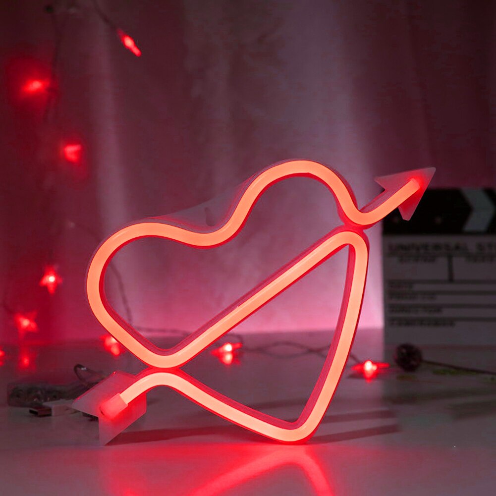 Heart Arrow Shape LED Neon Light Colorful Rainbow Neon Sign Wall Hanging Night Lamp for Home Party Wedding Festival: 06