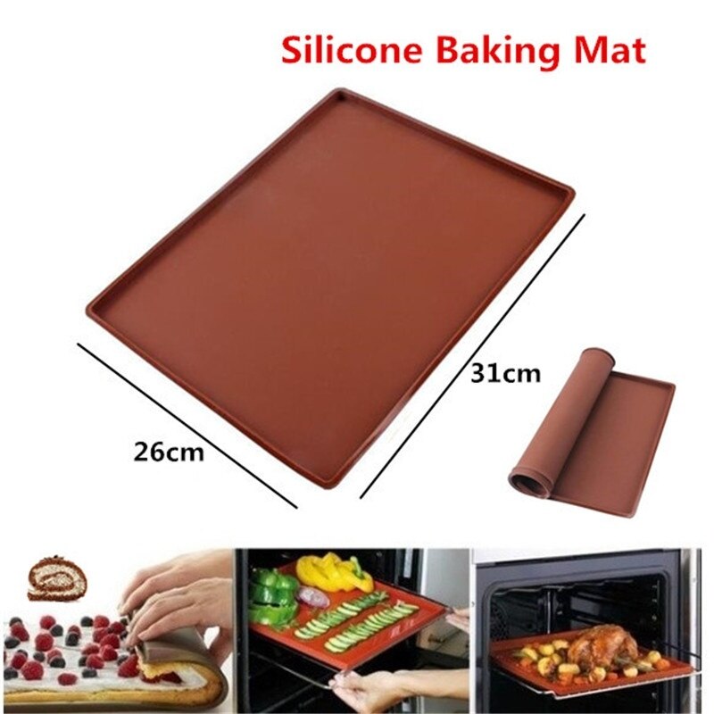 1Pc Non-stick Siliconen Oven Mat Cake Roll Mat Bakken Mat Functionele Bakken Macaron Cake Pad Zwitserse Roll pad Bakvormen Bakken Tools