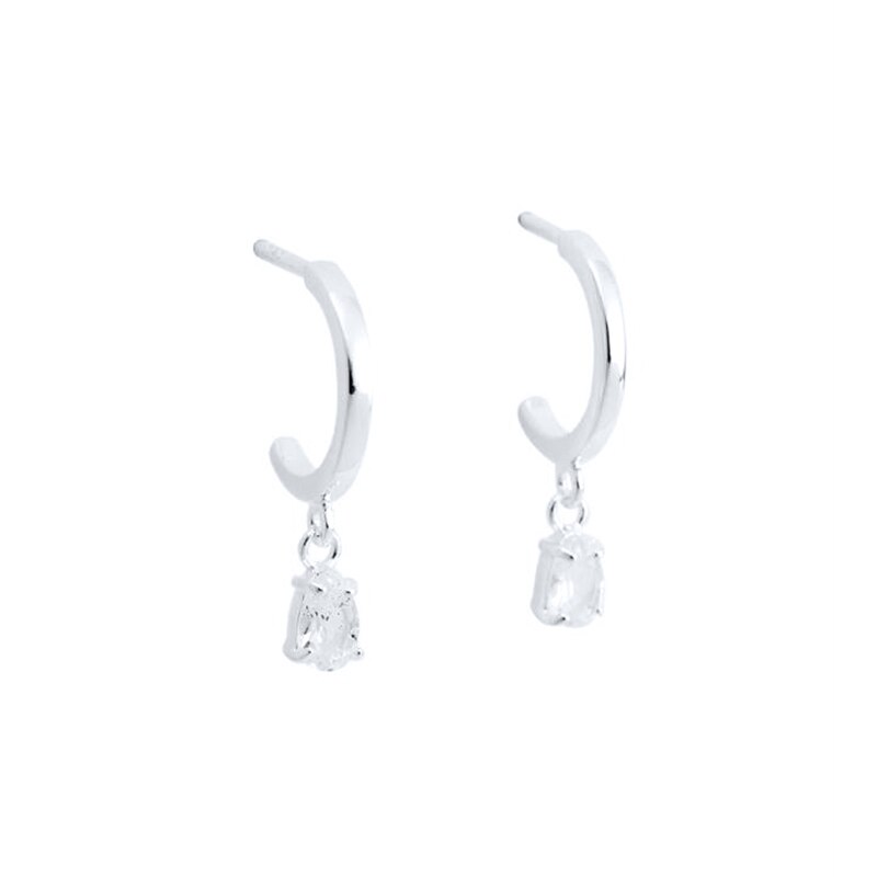 ROXI C forme larme étoiles boucles d'oreilles pour femmes filles boucles d'oreilles Piercing 925 argent Sterling mariage Pendientes: A silver