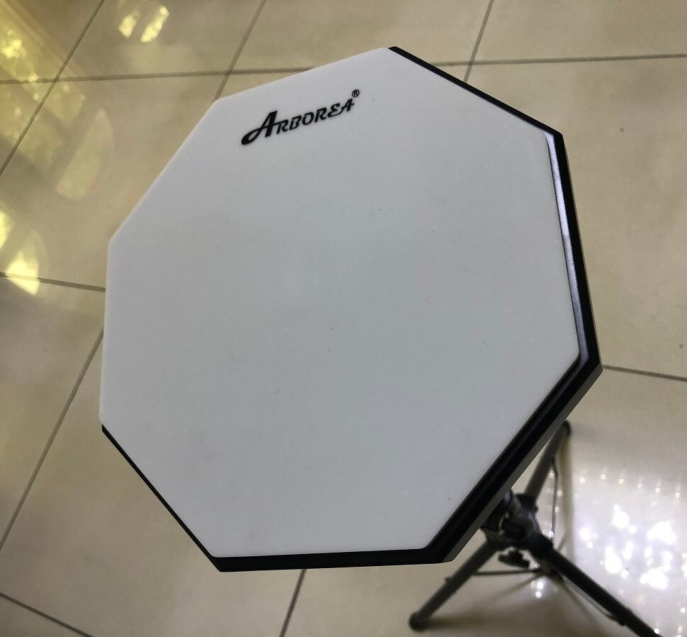 Arborea 8inch Drum Practice Pad Silicone material better than rubber Black and Grey colors: 8inch grey pad