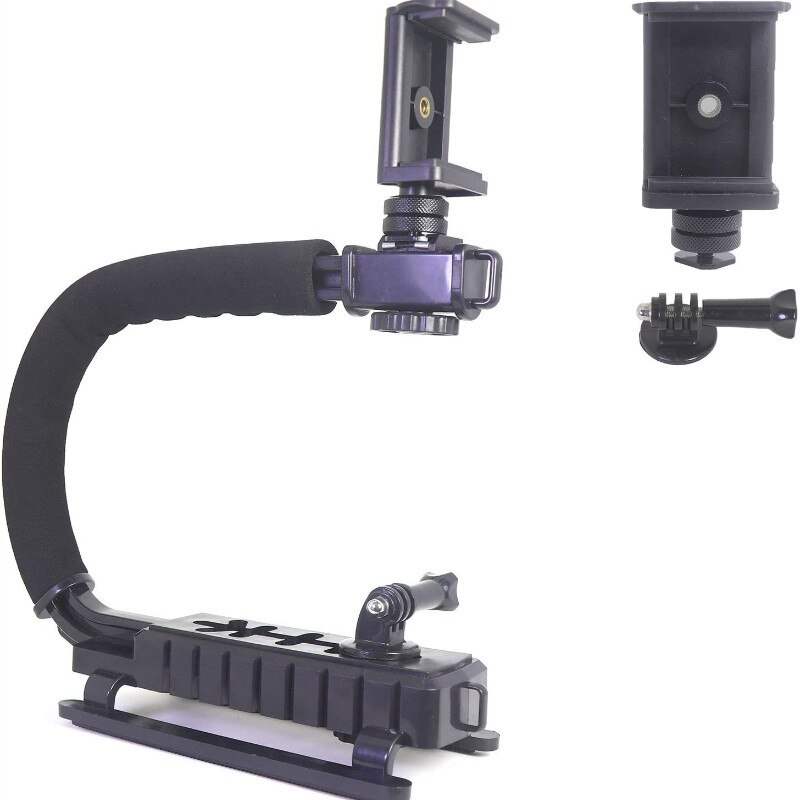 DSLR – stabilisateur vidéo portatif, poignée de stabilisation en forme de C, Vlogging pour téléphones intelligents Canon, Nikon, Sony