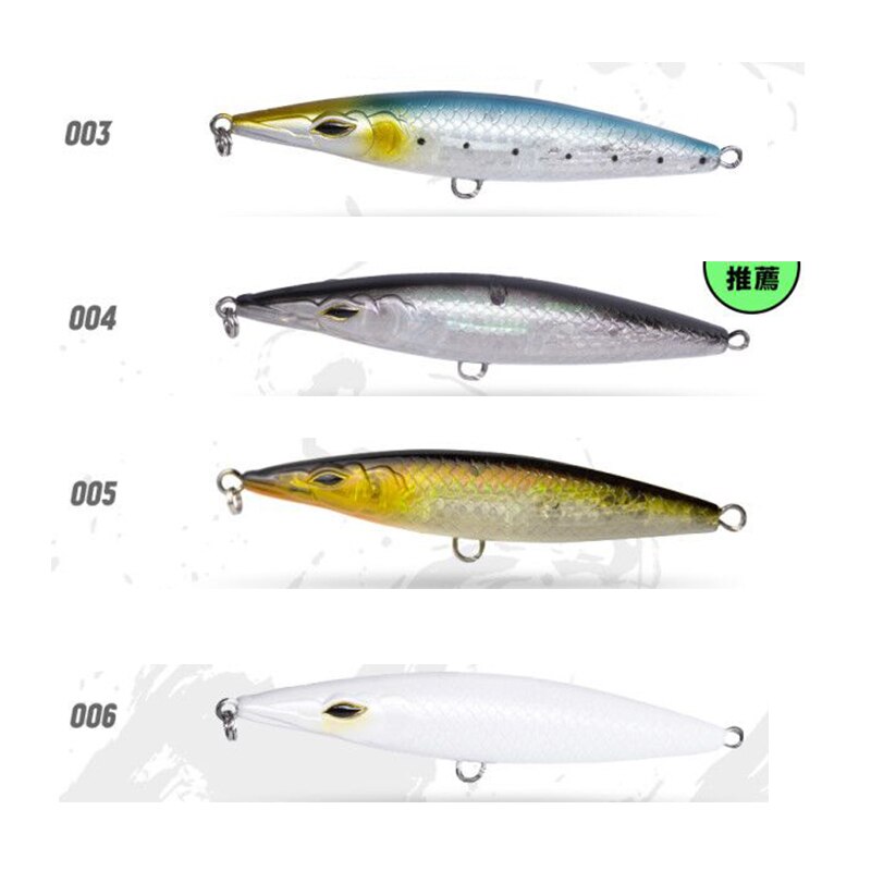 4 kpl lyijykynäkalastusuhe 90/110/130mm topwater stickbaits -kalastussyötit kelluva kävelyretki koira vaaput kalalle meribasso  dt3002: 3456 / 90mm 12g
