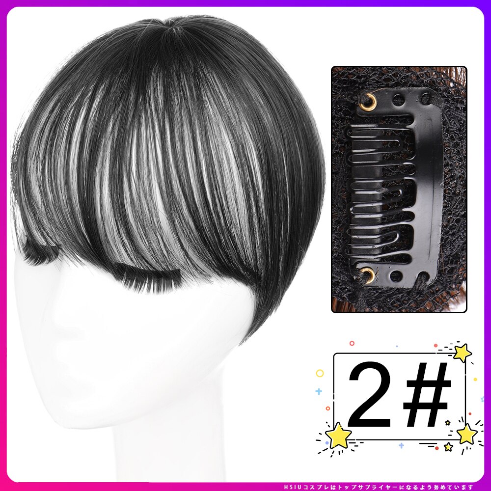 Allaosify Pony Haar 3D Koreaanse Pony En Franse Stijl Pony Met Bb Clip Synthetische Hoge Temperatuur Vezels 4 Kleuren Voor kiezen: AL12-2