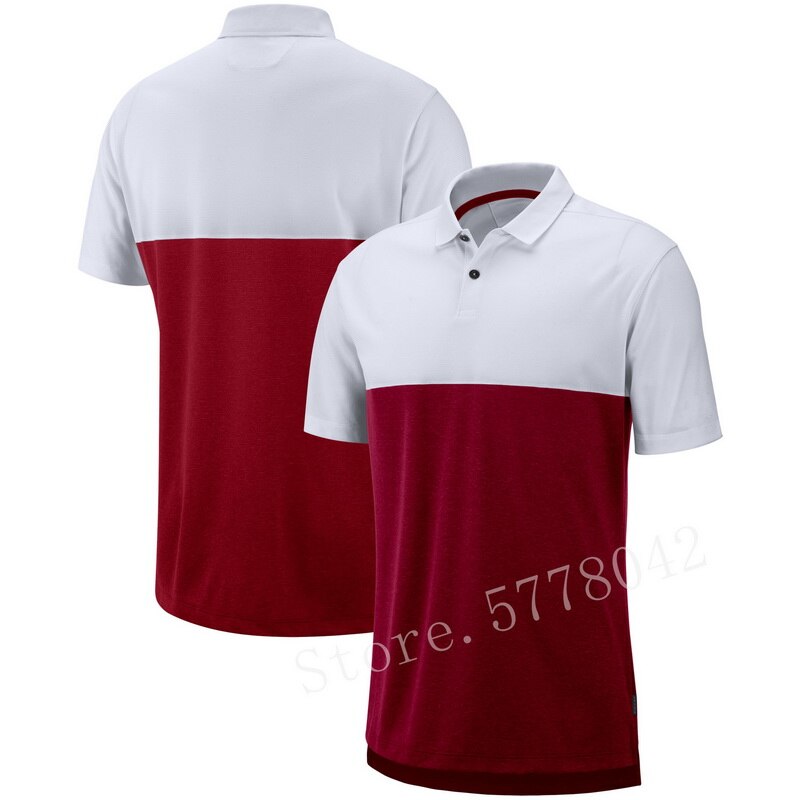 Custom Embroider Men Arizona Sideline Early Season Performance America Football T Shirts Fans Gear Casual Slim PoloShirt: White Red / L