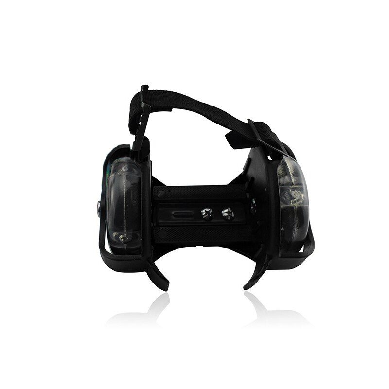 Colorido intermitente de torbellino polea Flash ruedas tacón rodillo ajustable patines simples zapatos de patinaje para niños patines: BLACK