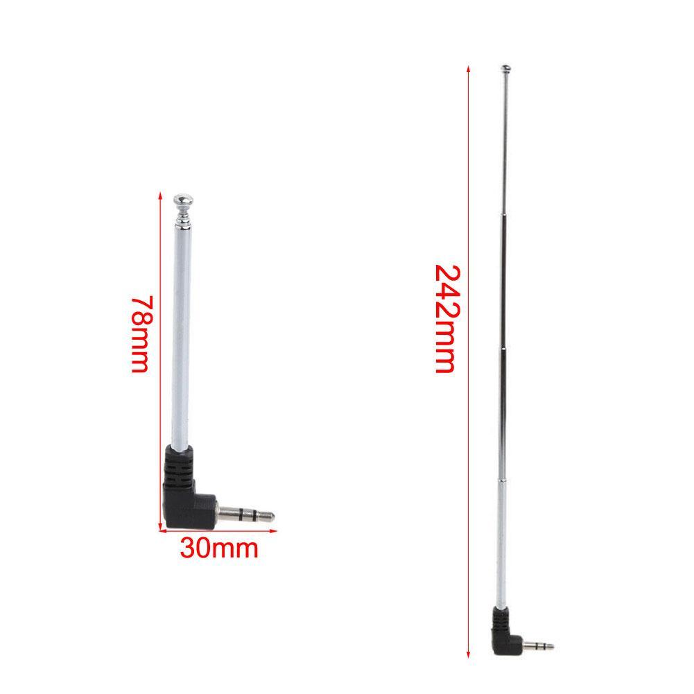 Antenne rétractable en acier pour téléphone Portable, 3.5mm, prise Jack, Radio FM, pour voiture