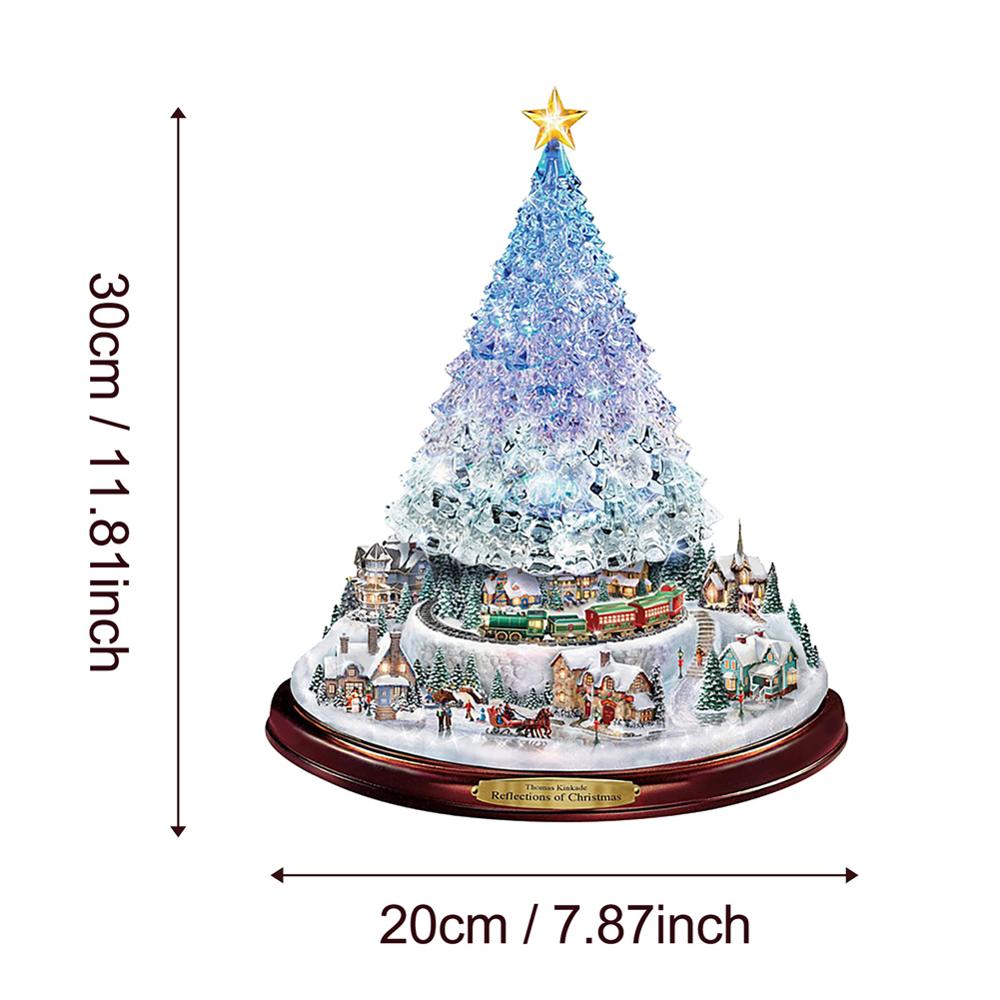 Christmas Tree Rotating Sculpture Train Decorations Paste Window Paste Stickers pegatinas paredes Christmas Decorations for Home