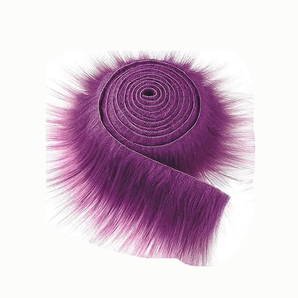 1.5M Faux Fur Ribbon Tapes DIY Apparel Sewing Fluffy Trim Trimming Fabric Home Sewing Costume Plush Stripe Collar Cap Cuff Decor: Purple