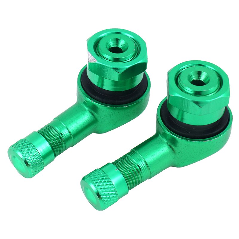 2pcs 90 Degree Angle CNC Aluminum Valve Stem Motorcycle Wheel Tire Tubeless Valve Stems for 10mm 11.3mm Rim Wheel Parts: Green