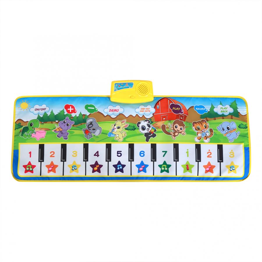 Elektrische baby muziekmat, dierenmat, kruipende piano, tapijt, russisch leren, engels, educatieve kindermat: 100 x 36cm engels