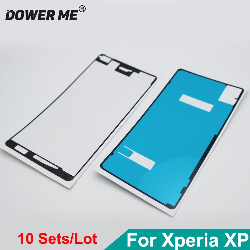 Dower 10 set/lote marco LCD frontal + pegatina de carcasa trasera pegamento adhesivo impermeable para Sony Xperia X Performance XP F8132