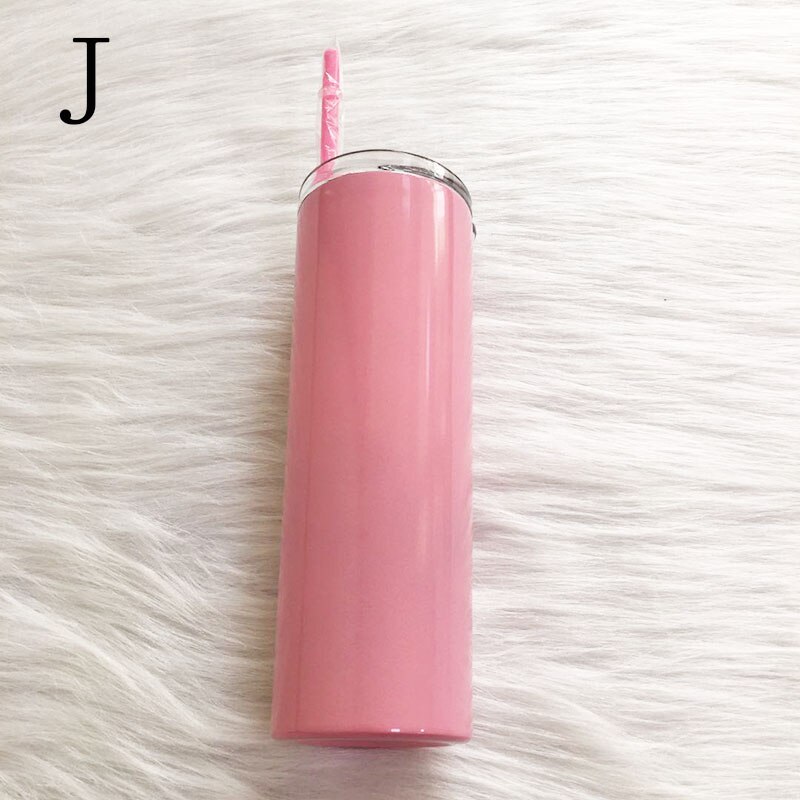 20 unzen Dünne Trinkgläser Edelstahl Wein Becher Mit Strohhalme Deckel Doppel Zauberstab Vakuum Isolierte Flasche Kaffee Milch Tassen13 Farben: J