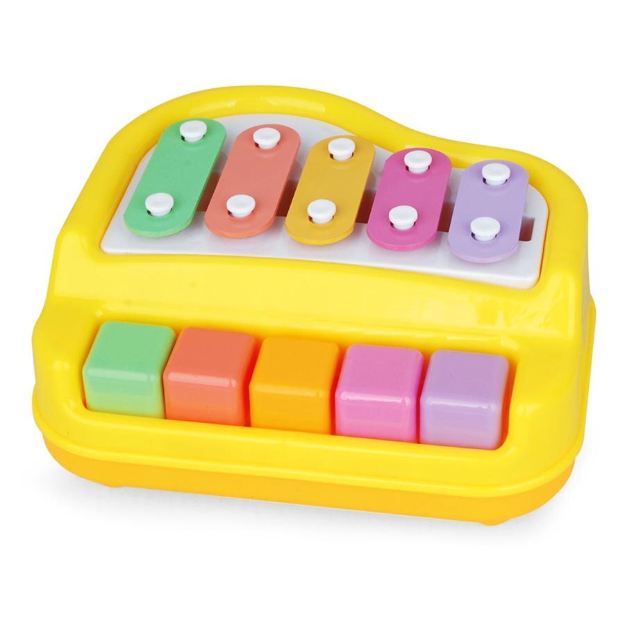 Baby Piano Toy Music Instruments For Kids Multifunctional Toddler Musical Toys For Children Xylophone Music Educational Learning: Yellow Five-Tone