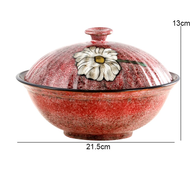 Ceramic Soup Basins Soup Bowl Fruit Salad Bowls with Lids Hotel Restaurant Tableware Snack Desserts Tray Cooking Plates: soup basin 4