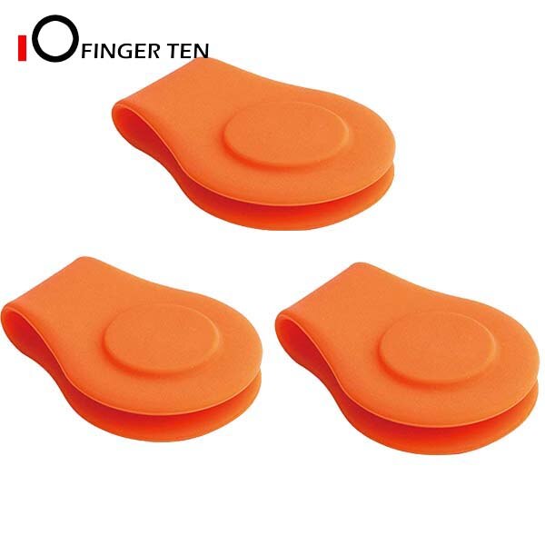 Marqueur de balle de Golf magnétique en Silicone, , Clip de chapeau, aimant puissant attaché à votre bord de poche, ceinture, 3/6 pièces: 3 Pcs Orange