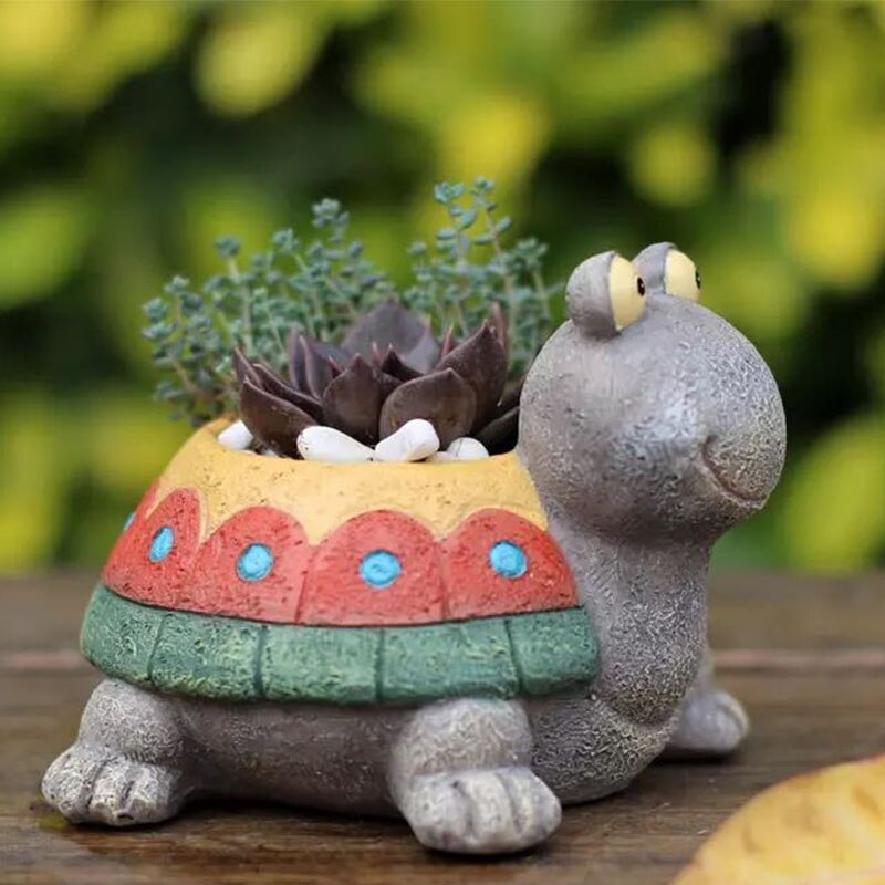 Animal Shaped Cartoon Flower Pot Cute Turtle Vase Pot Home Decoration for Succulent Plants Office Ornament Desktop Animal Vase