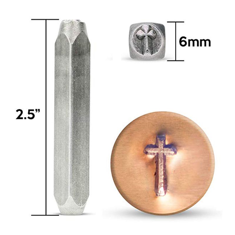 Ferramenta de estampagem em metal cruz da estrela e lua, 3 pçs carbono duro ferramentas para selar joias couro madeira jóias fazer ferramenta