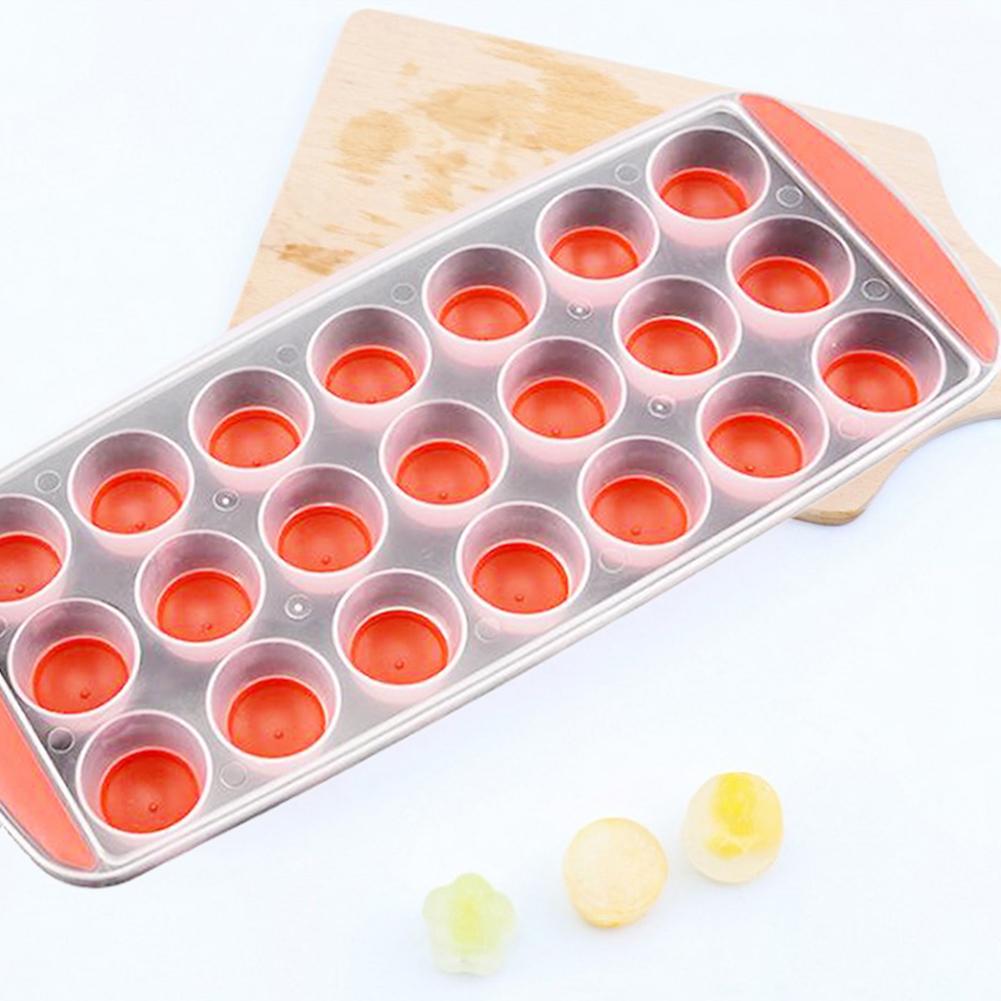 Bac à glaçons en plastique 21 grilles | Cube de glace d'été, plateau de congélation en plastique, boîte à glace, moule de gelée de fruits, moule avec couvercle, moule Flexible, plaque cuisine 4