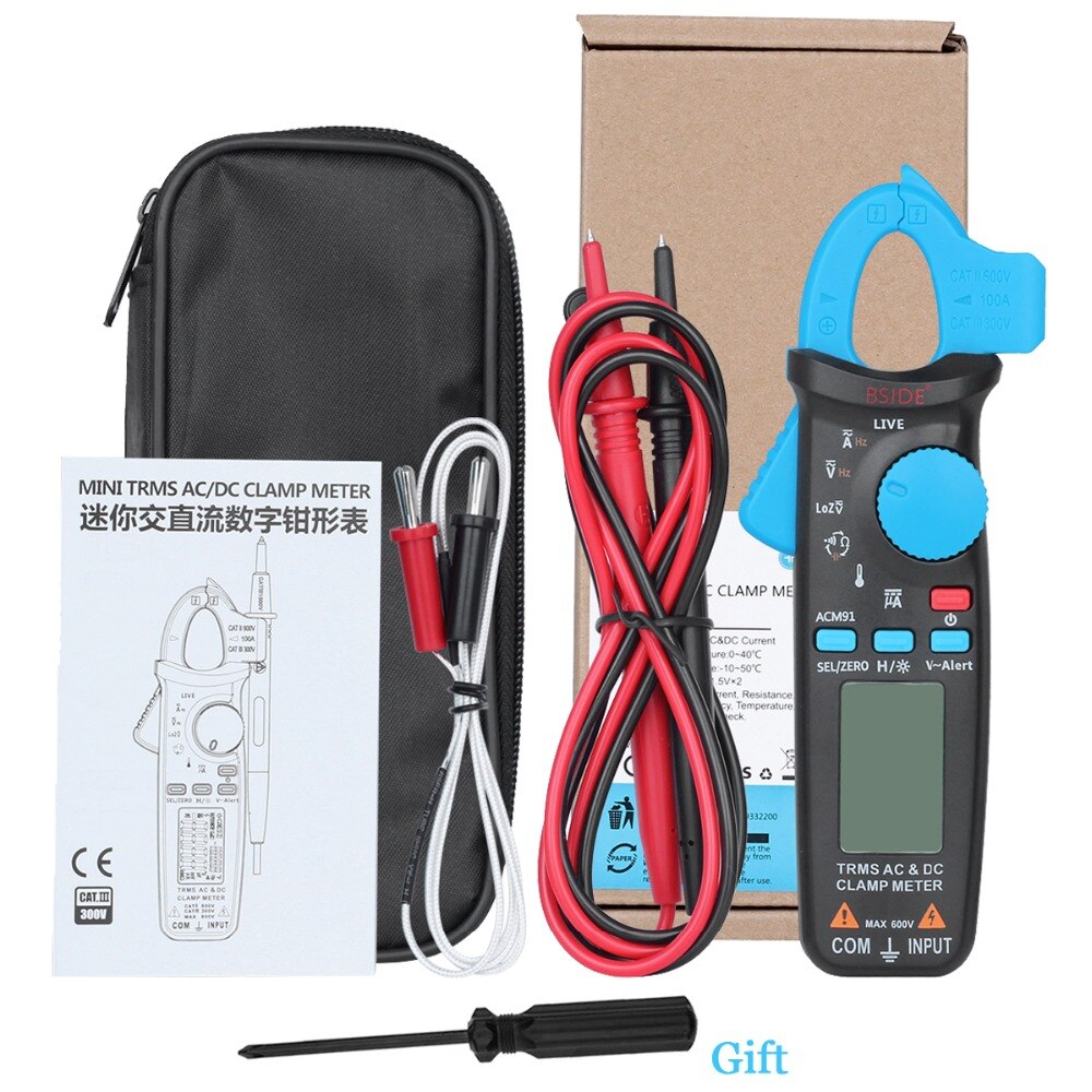 Newpocket Digitale Stroomtang Multimeter Bside Dc/Ac Stroom 100A Nauwkeurige 1mA Tester Professionele Auto Reparatie Ampermetr Ampèremeter