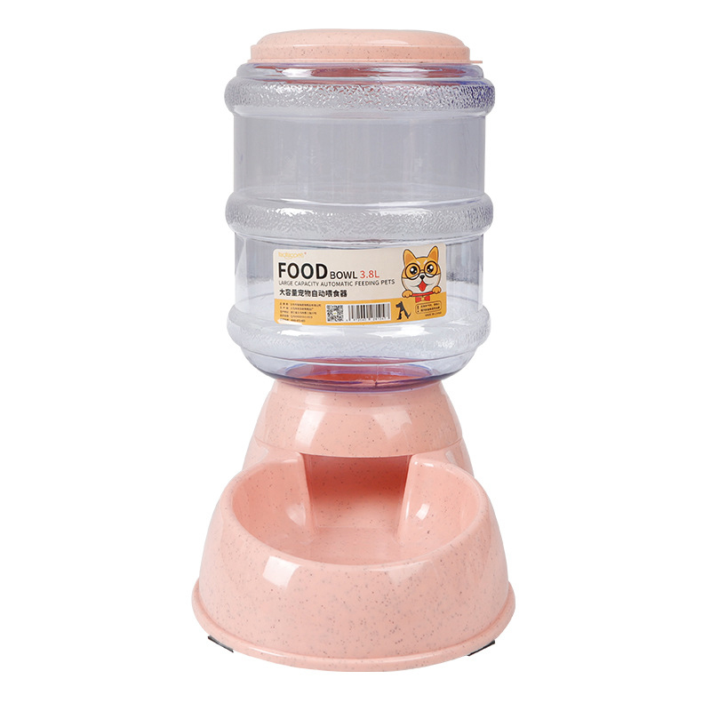 3,8 L Haustier Hund Katze Automatische Zubringer Große Kapazität Trinken Waterer Brunnen Wasser Flasche Fütterung Schalen Spender Für Katzen Hunde: Lebensmittel Rosa
