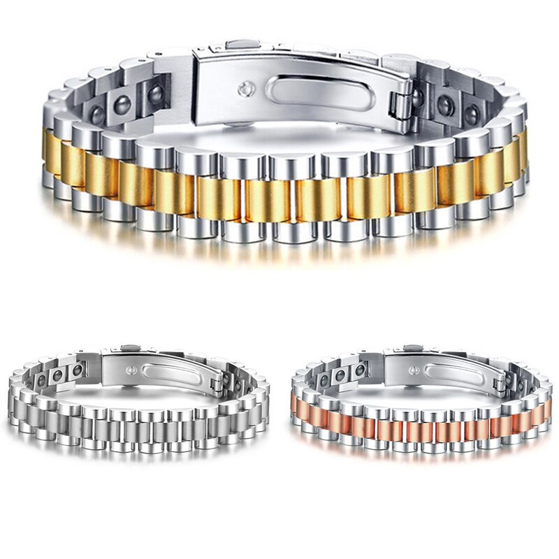 Healing Magnetische Armband Mannen Roestvrij Staal Germanium Gezondheid Energie Armbanden Voor Vrouwen En Mannen Mannelijke Mode-sieraden