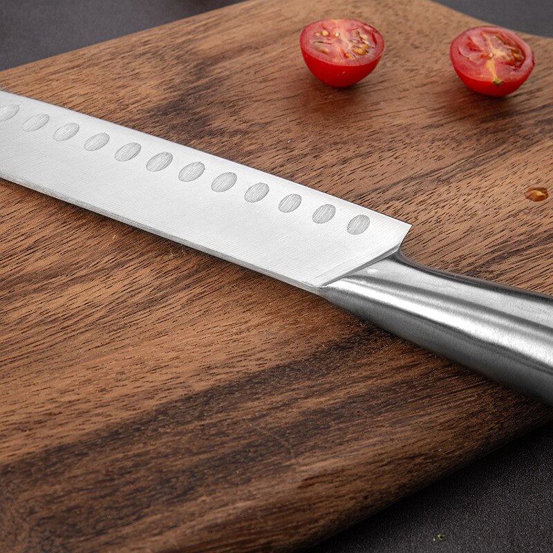 Non Stick Blade Hollow Handle Kitchen Knife 7 inch Santoku Knife 30cr13 Stainless Steeel Kitchen Chef Knives Santoku Japan Knife