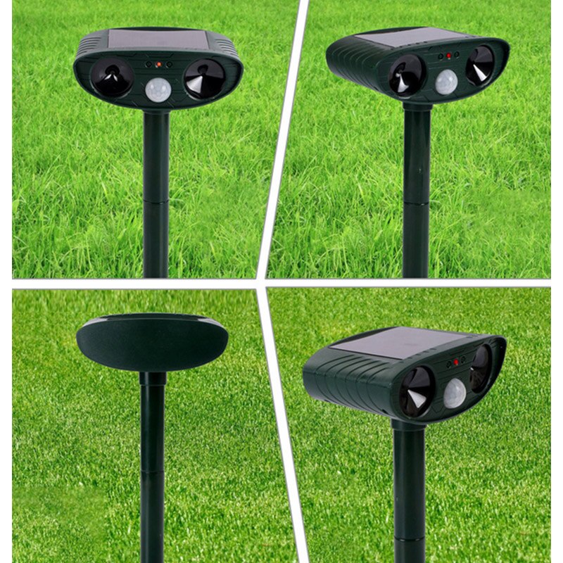 Garden Solar Ultrasonic Animal Repeller Outdoor Cat Dog Repeller With LED Light Infrared Sensor Safe Expulsion House Animal