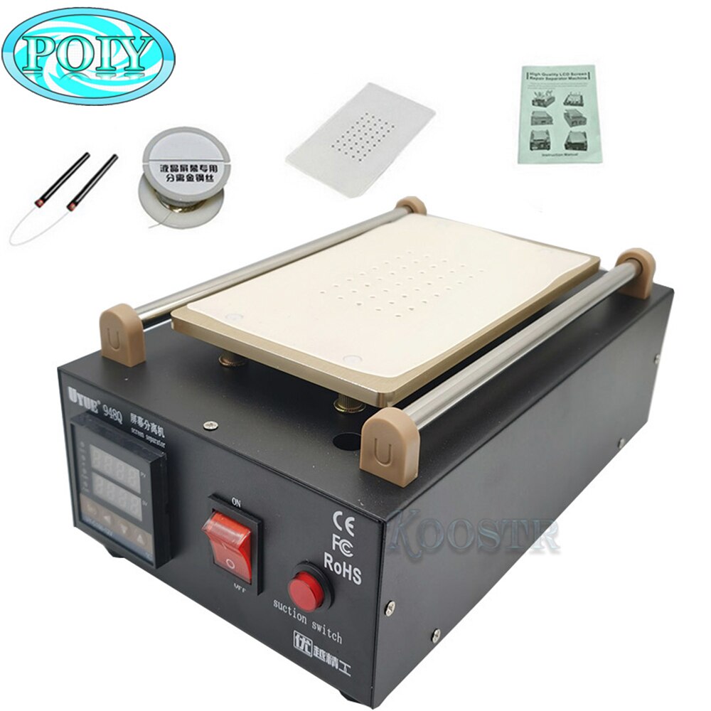 UYUE 948Q pompe intégrée vide verre écran LCD écran tactile séparateur Machine Max 7 pouces téléphone portable démonter outil de réparation: A / AC 110V EU PLUG