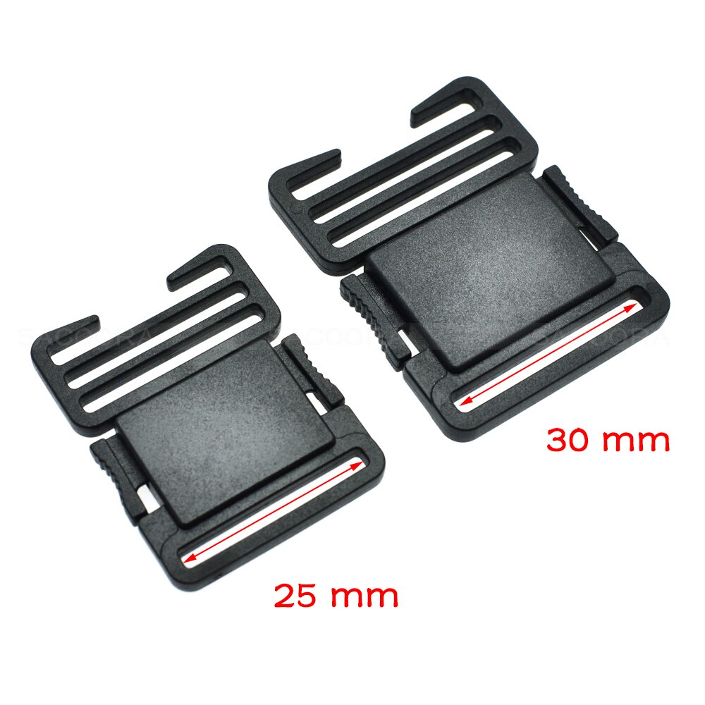 1pcs Side Release Flat Buckle with Tri-Glides Slider Adjustable Belt Clip Webbing Size 25mm 30mm