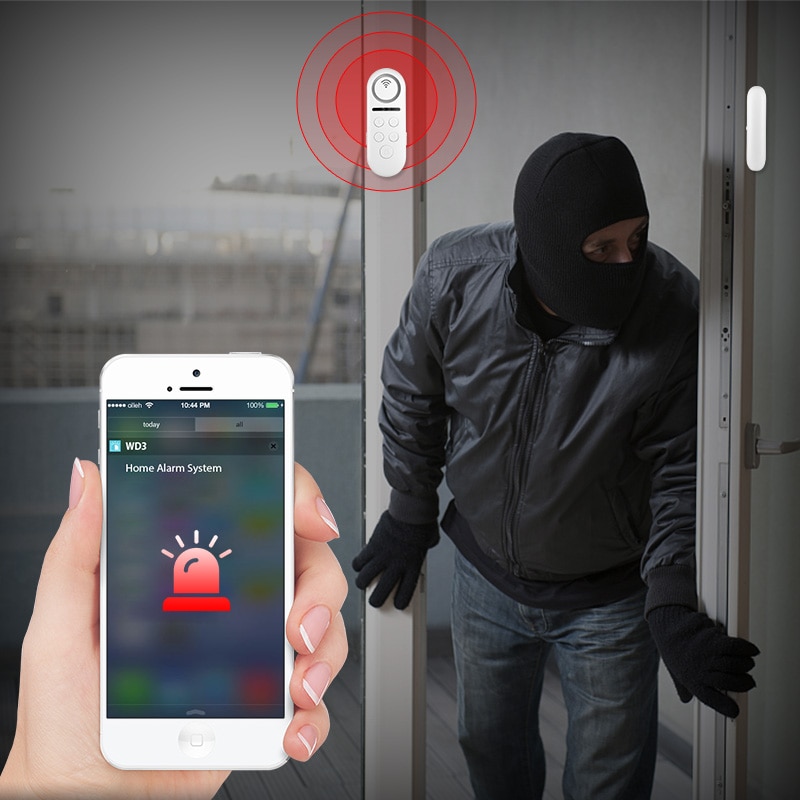 3 stk kerui wifi døralarm app kontrol hjemmesikkerhedsalarm 120db vinduessensor adgangskode påkrævet indbrudsalarm sikkerhedssystem