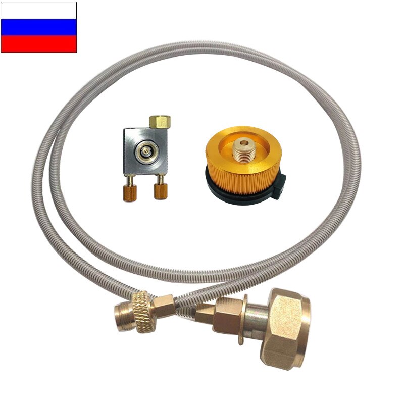 Utomhus spis camping gas spis gas tank konvertering huvud adapter brännare lpg cylinder propan refill adapter: Au-rör och adapter