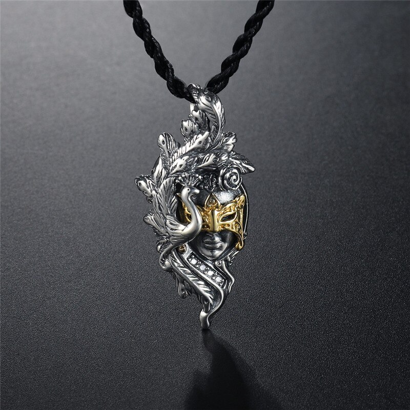 V.YA-colgante de plata de ley 925 para hombre y mujer, cadena con cubierta facial de plata, SIN Cadena, joyería fina