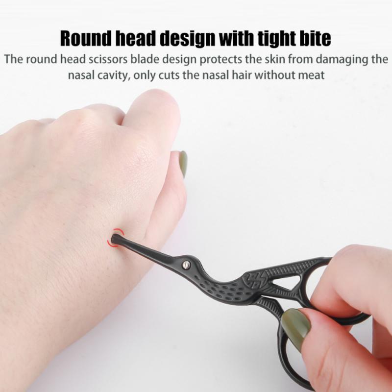 Stainless Steel Mini Portable Curved Mustache Nose Ear Hair Remover Trimmer Scissor Safety Tips Nose Hair Triming Makeup Tool