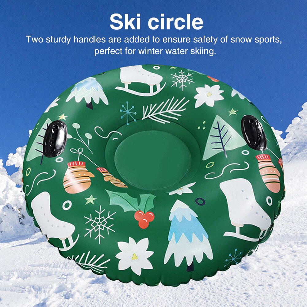 Adults Childern Wear Resistant Inflatable PVC Games Thickened Family Ski Circle Round Outdoor Sports Snow Tube Funny Winter