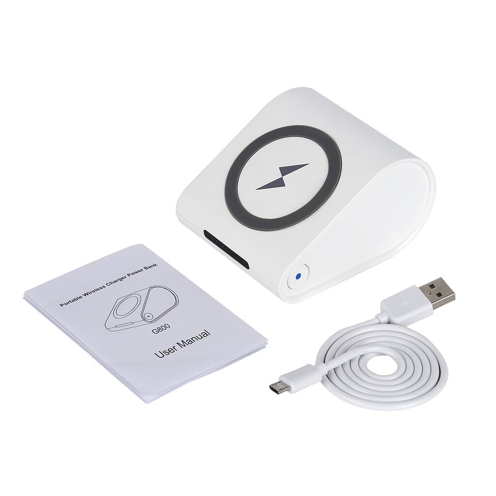 Weiße abs-ober- und unterseite, rutschfest, kabelloses laden mit ständer , 10400  g800 powerbank-ladegerät für mobilgeräte: Default Title