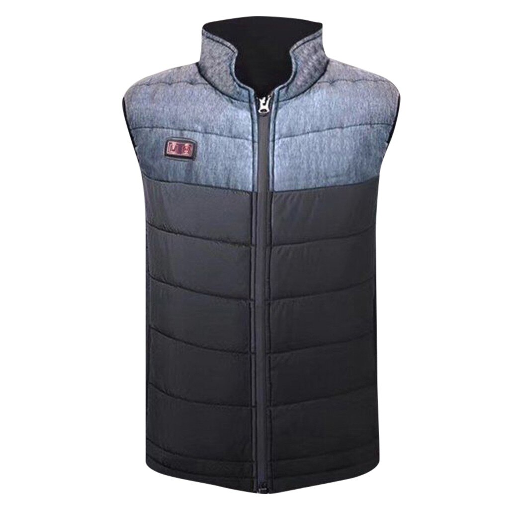 Gilet d'hiver unisexe vestes décontractée sans manches électrique gilet chauffant USB électrique chauffage rembourré coton gilet hauts épais veste