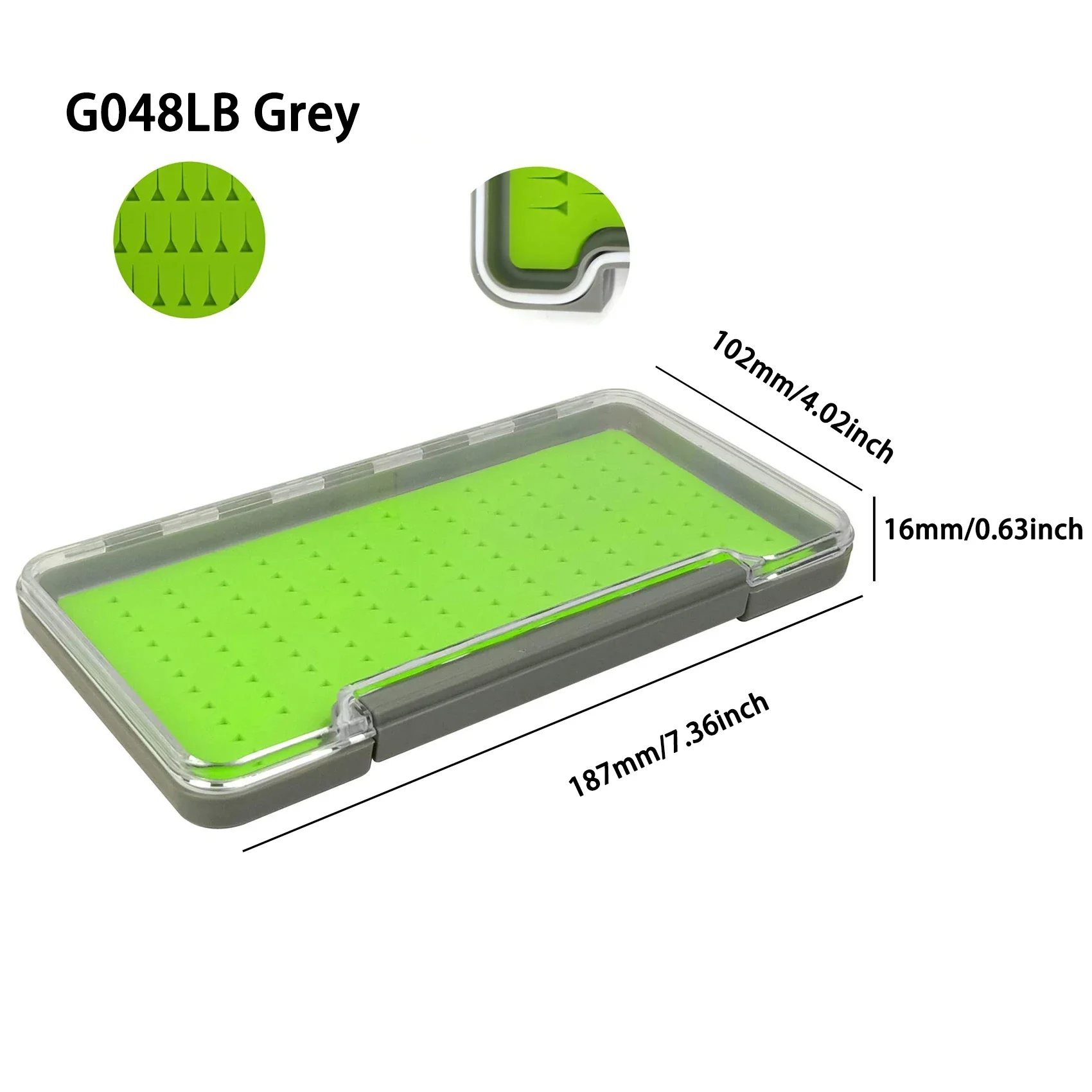 Aventik Waterproof Fly Box Flies Storage Box Silicone Pad Transparent Portabale Fishing Box: PURPLE