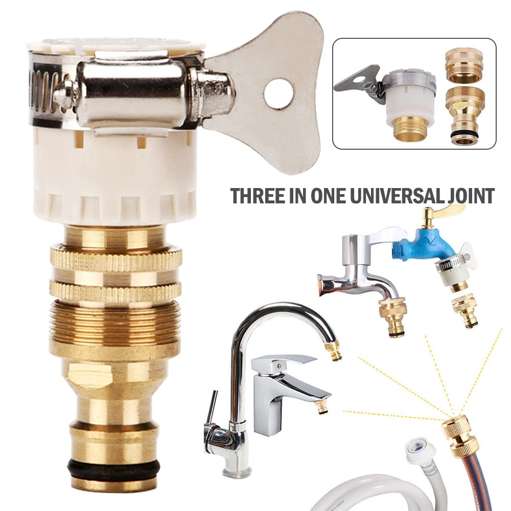 15mm-23mm Universal- Küche Schlauch Adapter Metall Wasserhahn Stecker Mischer Schlauch Adapter Rohr gemeinsam passend zu Garten Bewässerung werkzeuge 1x