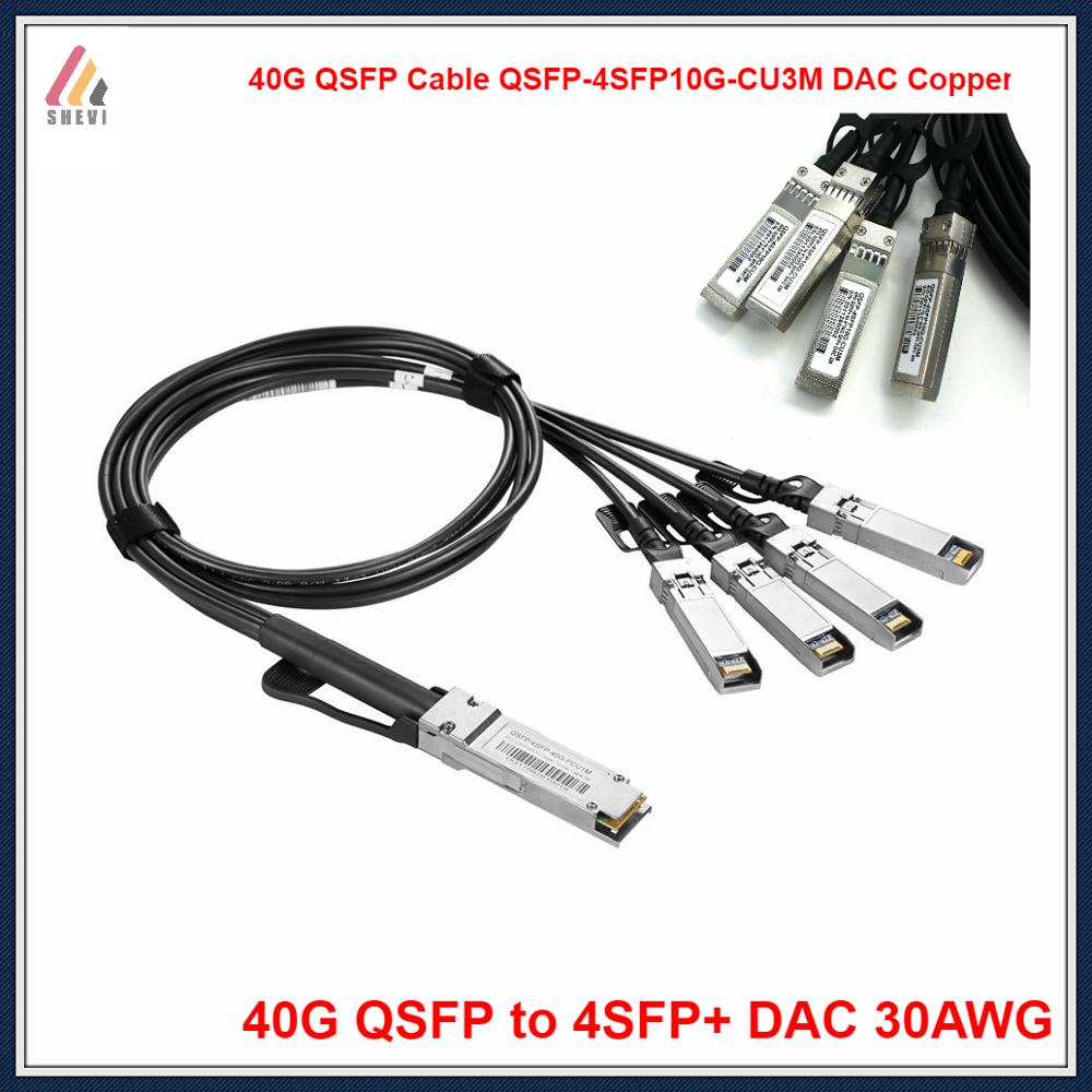 40G Qsfp Tot 4*10G Sfp + Kabel 3M Dac Koperen Sfp + Direct Attach Passief dac 3M Kabels Compatibel Cisco