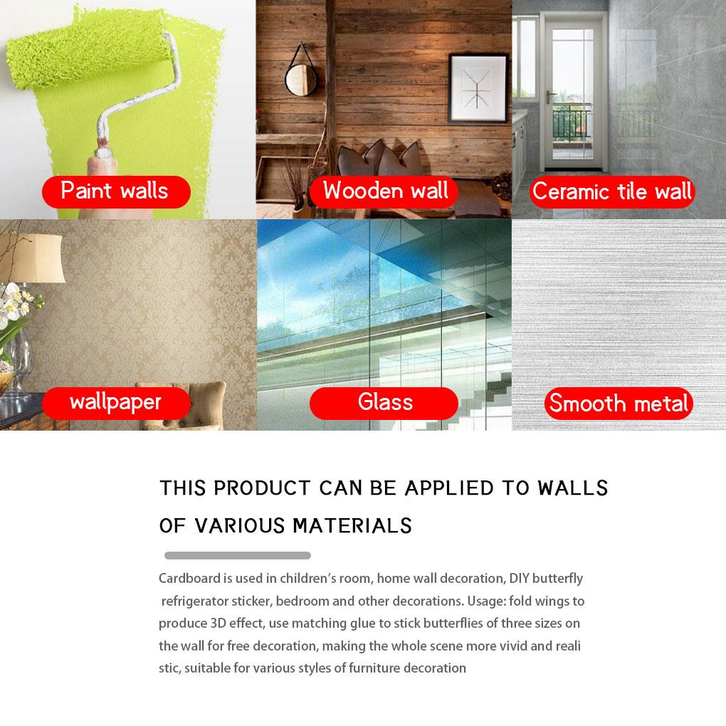 12Pcs/Set Golden 3D Hollow Out Paper Butterfly Wall Sticker Party Shopping Window Home Decor For Kids Room Sticker Mural