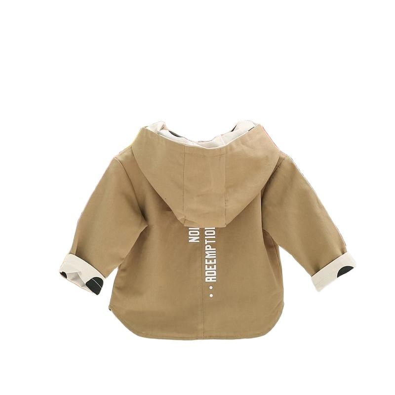 Printemps Automne Épais Filles Double Face Vestes Vêtements D'extérieur Pour Enfant Lettre Sport À Capuche Manteaux Enfants Vêtements Bébé Garçons Trench