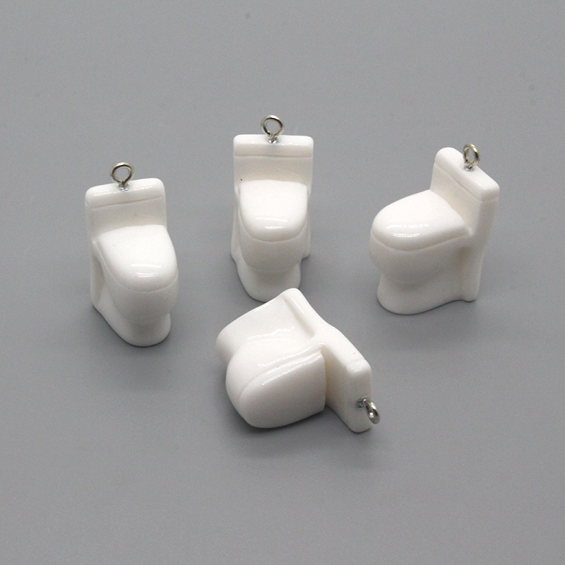 Abalorios de resina en miniatura para manualidades, Mini casa de muñecas, colgante para pendientes, llavero, joyería artesanal, 6 piezas: Default Title
