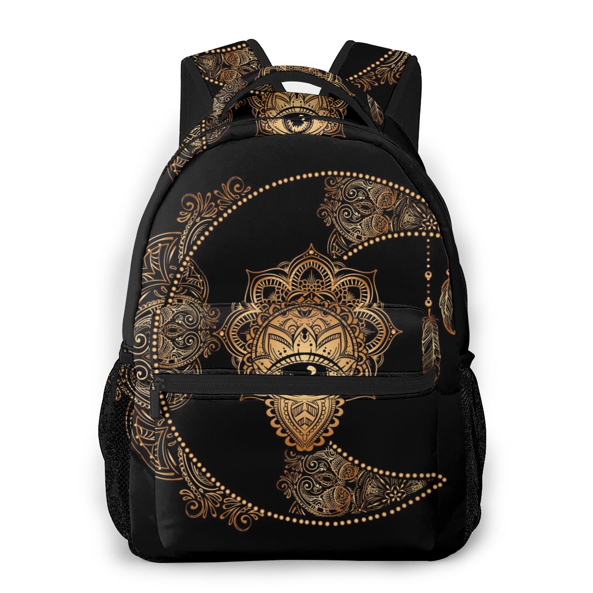 Backpack Women Shoulder Bag For Teenage Girls Boho Golden Moon And Sun Mandala Bagpack Female Ladies School Backpack: colour1