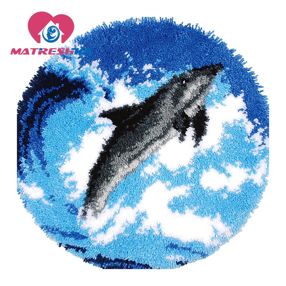 Haakpatroon tapijtpakketten dolfijn tapijt borduurwerk ldoe het zelf lieveheersbeestjes voor handwerk diy tapijten handwerk knooppakket thuis