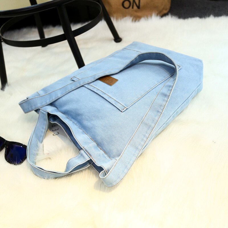 Casual Entwickelt Denim Jean Tote Schulter Tasche Handtaschen Frauen Einkaufstaschen Neue Vintage frauen Handtasche Tragbare