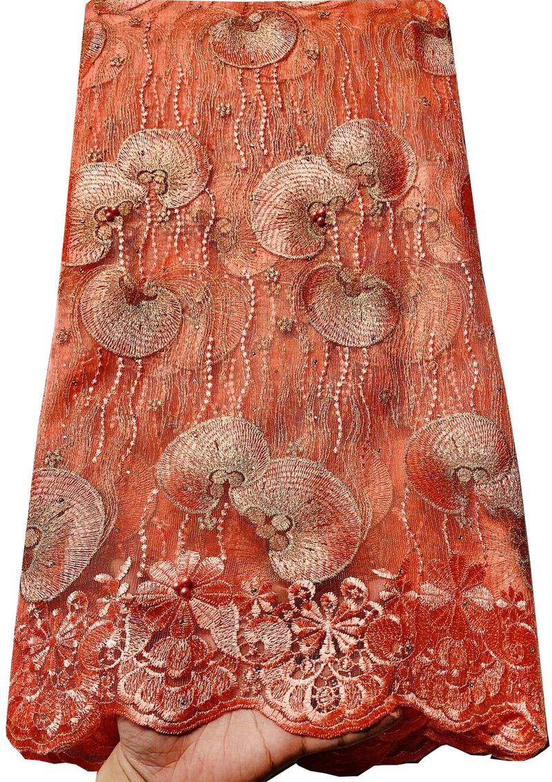 Nigerian Laces Fabrics 2022 Tulle African Laces Stones Fabric Wedding African French Net Lace VLL8569 Grey: AS PIC8