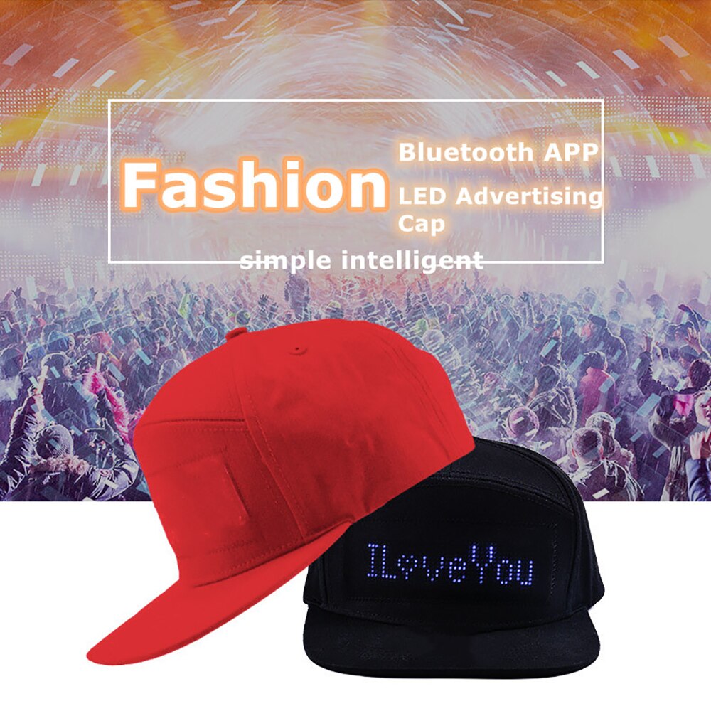 Gorras RGB LED, gorras con pantalla LED para mensajes para Navidad, , cumpleaños, campaña