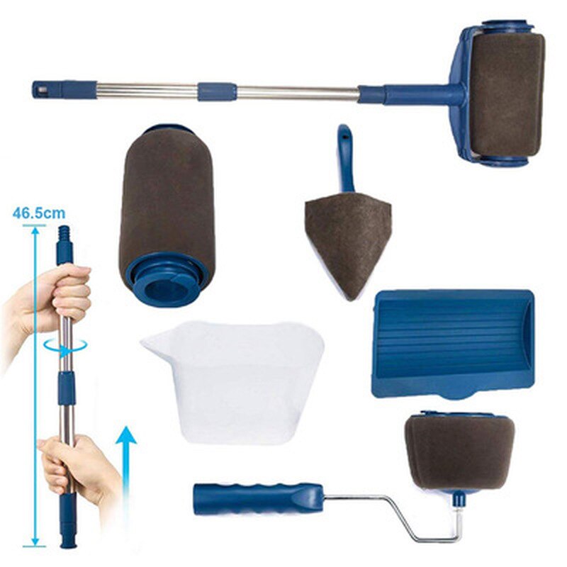Conjunto de 8 peças de pincéis e rolos de pintura para decoração de parede, kit multifuncional, ferramentas profissionais de pintura doméstica
