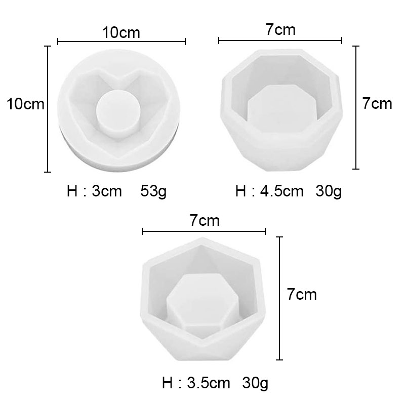 3D Silicone Molds Succulent Flower Pot Concrete Cement Clay Mould DIY Cement Plant Pot Candle Soap Making Mould Form For Candle